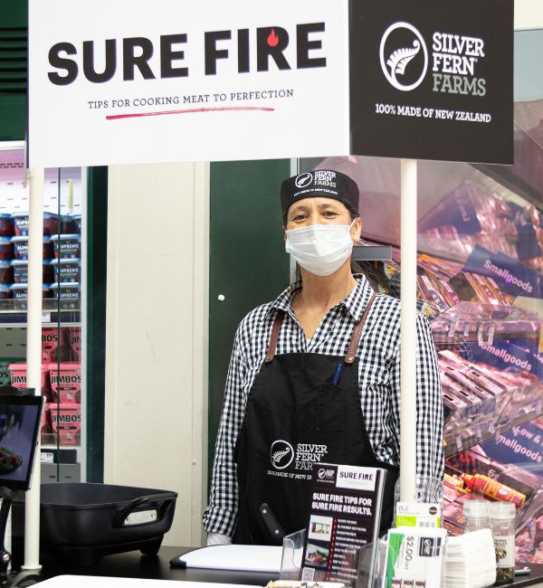 Product Sampling gets results for Silver Fern Farms. A brand Ambassador sampling Silver Fern Farms